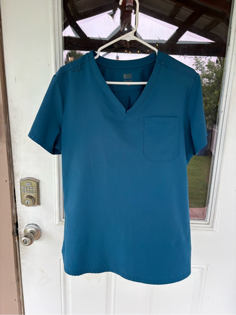 Med Couture Teal Insight Logo Scrub Top